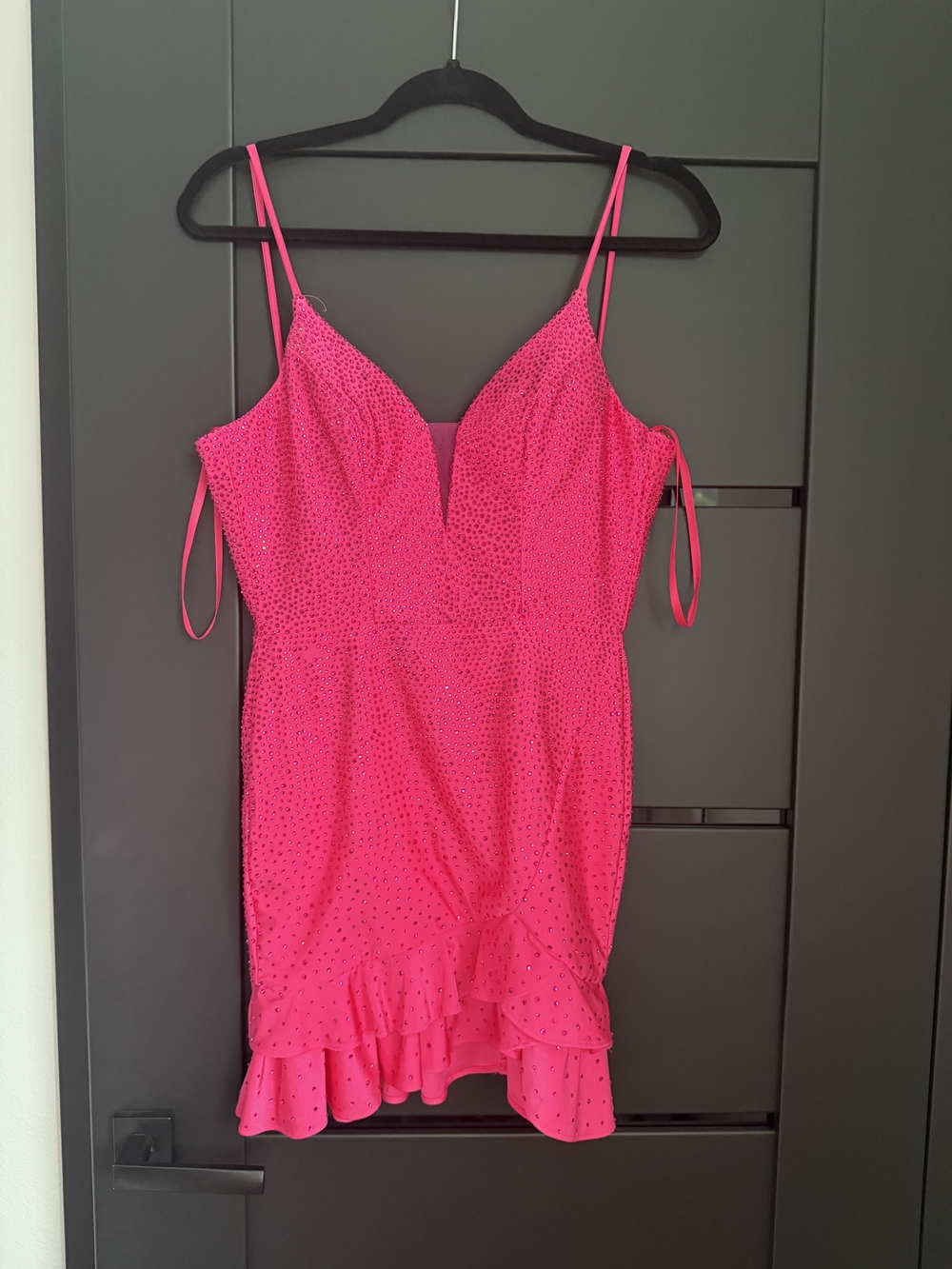Hot Pink Ruffle Mini Dress - Brand - Picture 2 of 4